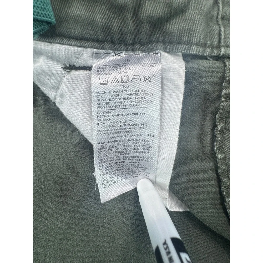 Old Navy Kids Ancient Forest‎ Green Flat Front Twill Shorts Size 16 S/205231-10